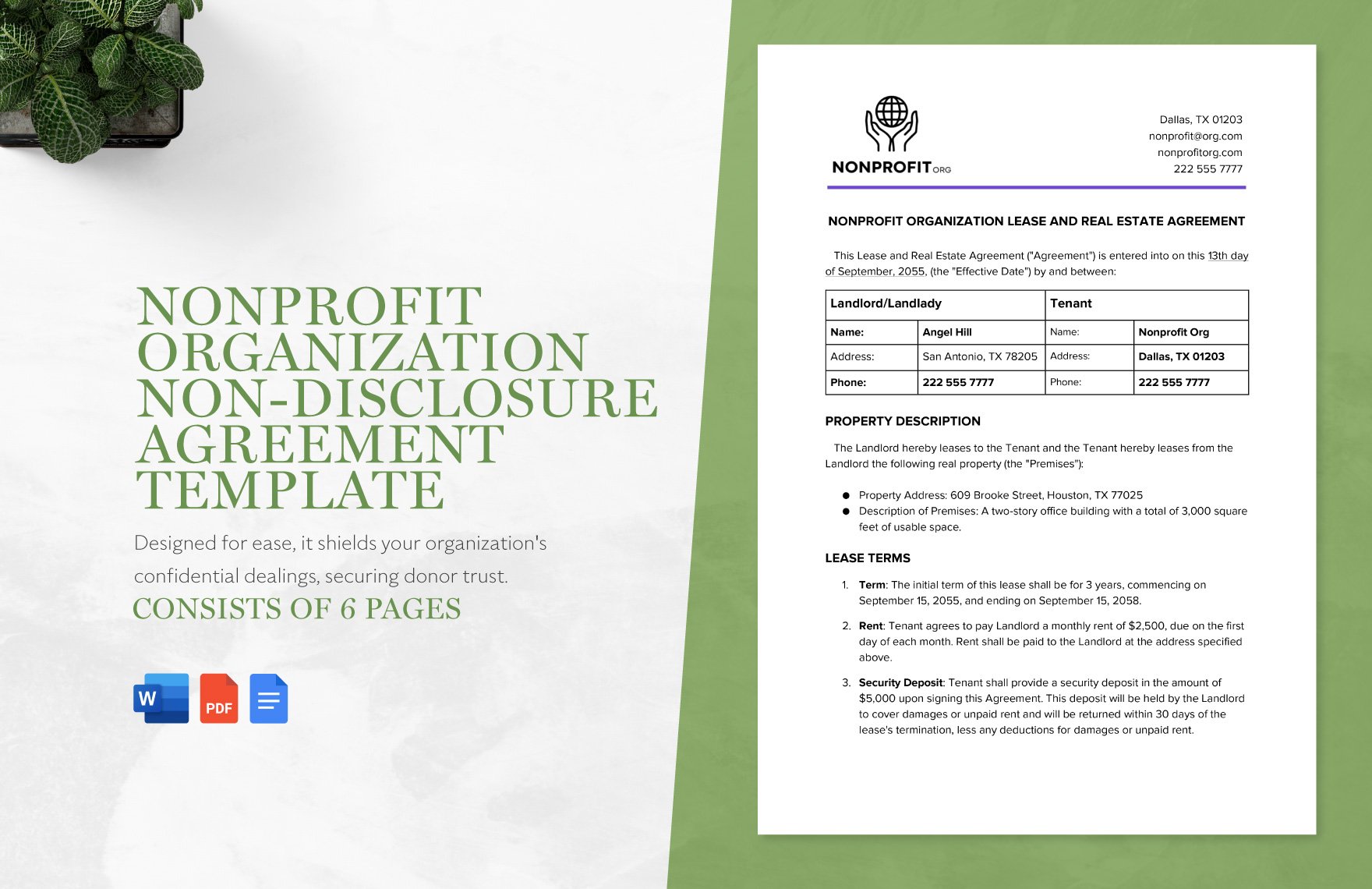 Nonprofit Organization Non-Disclosure Agreements Template