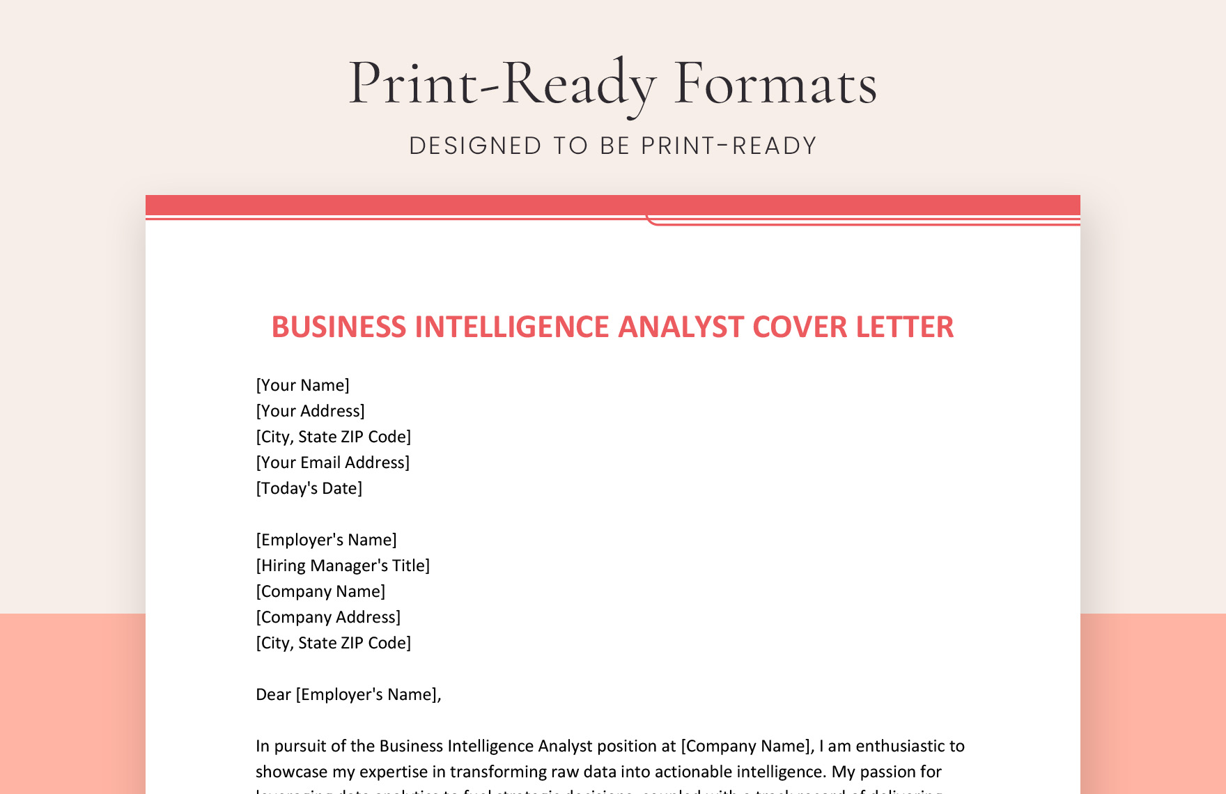 Business Intelligence Analyst Cover Letter