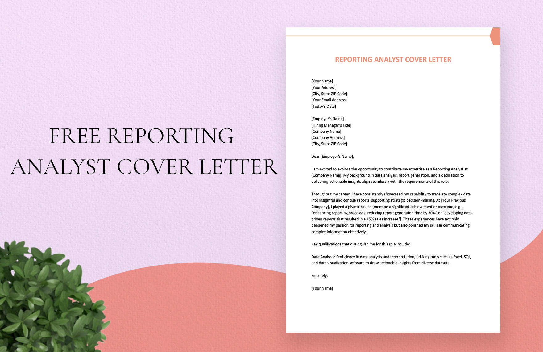 Reporting Analyst Cover Letter