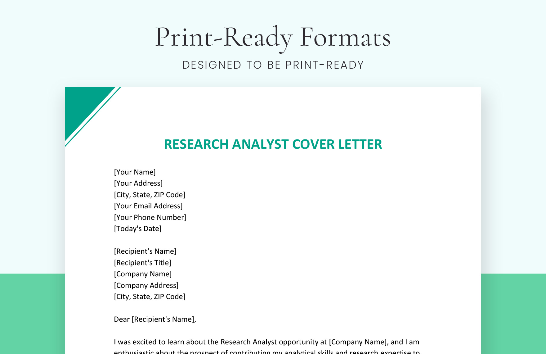 Research Analyst Cover Letter