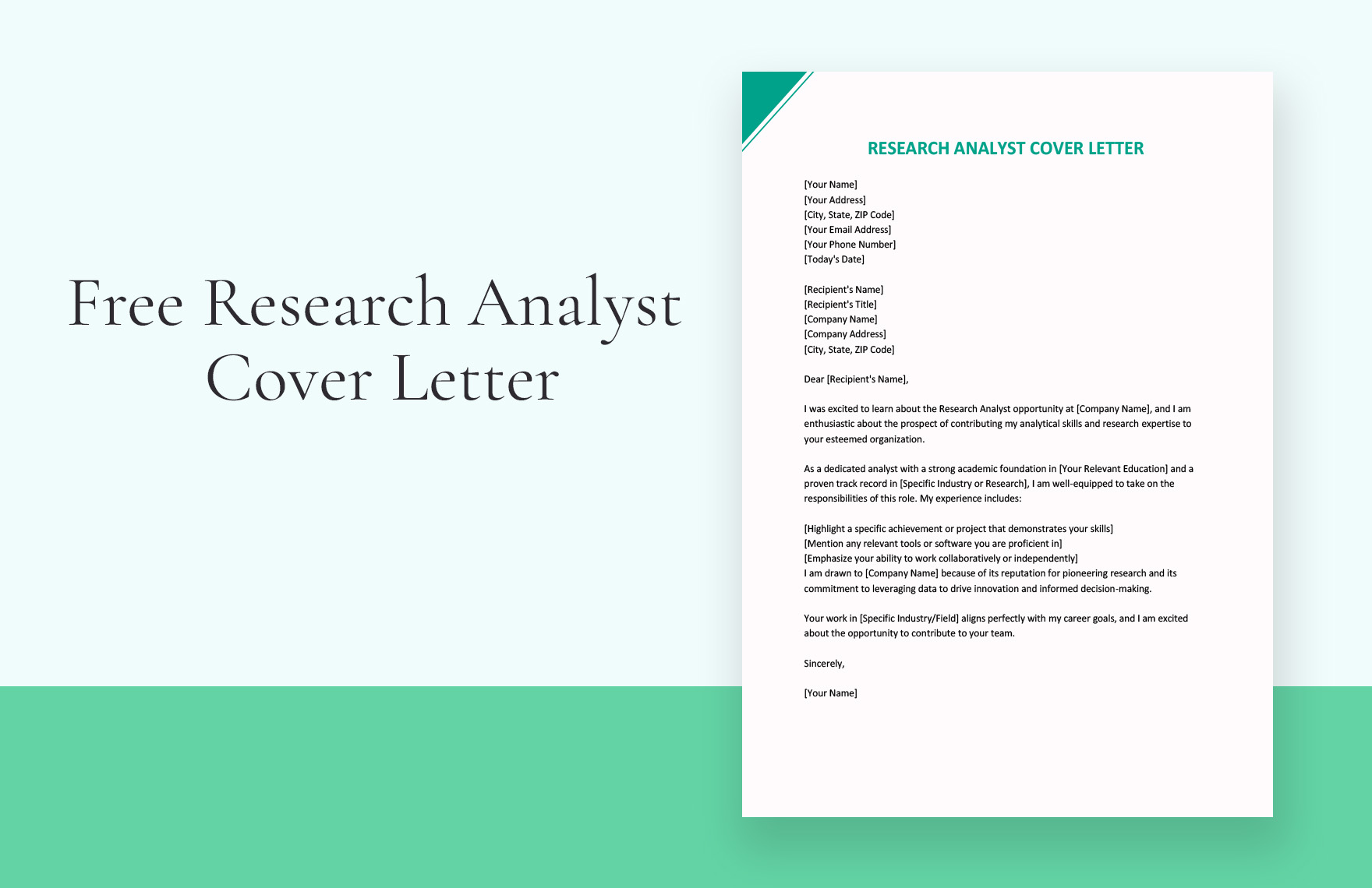 Research Analyst Cover Letter in Word, Google Docs
