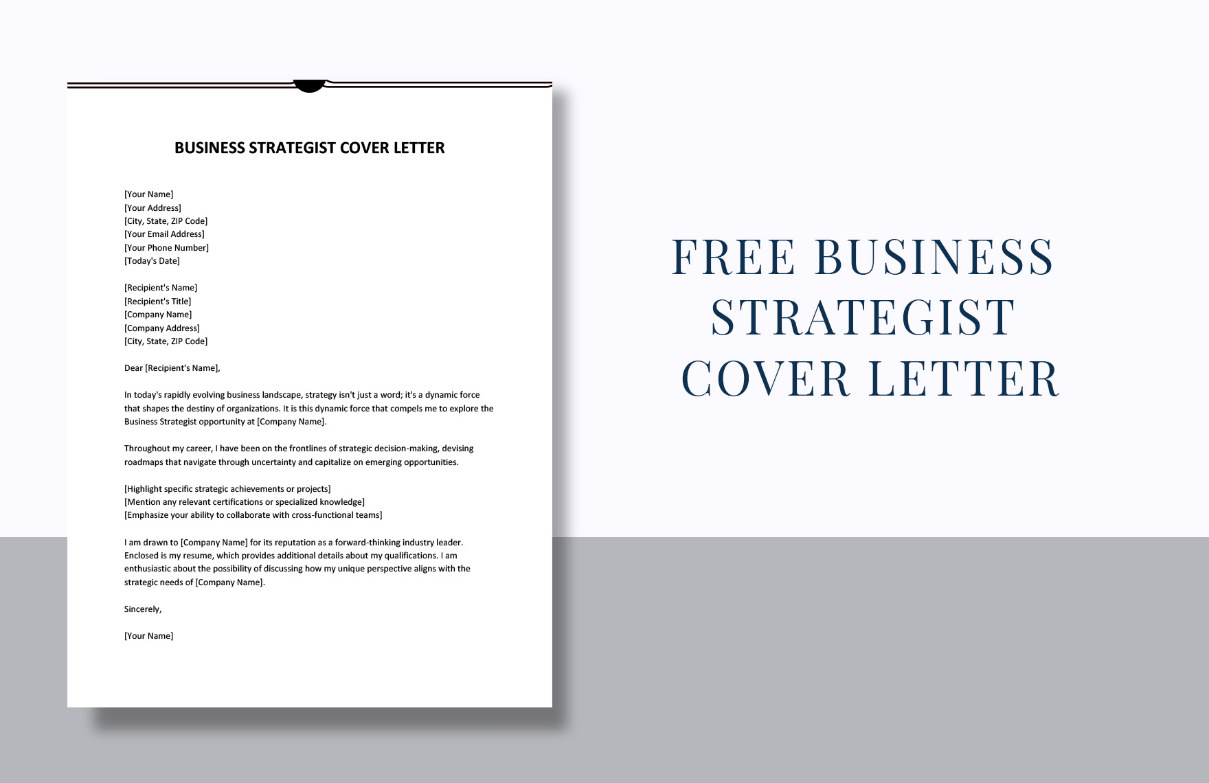 Business Strategist Cover Letter in Word, Google Docs