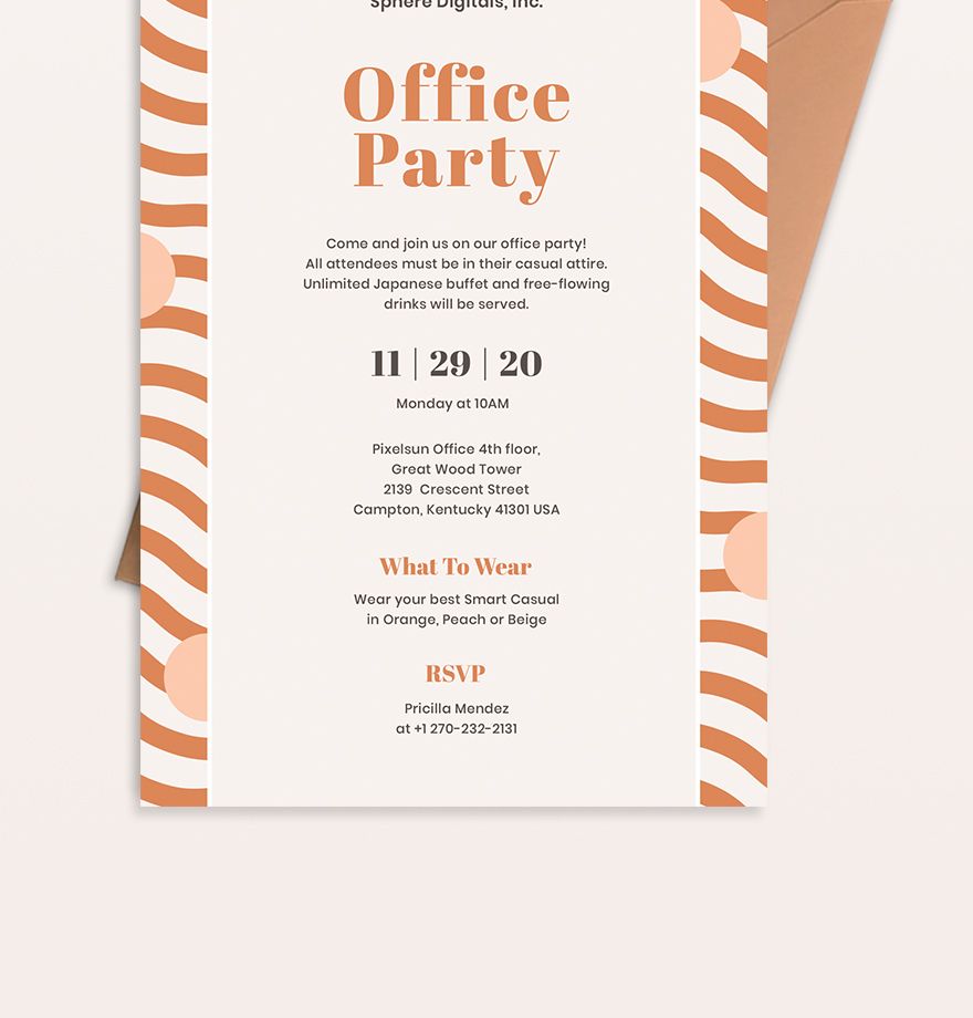 Office Party Invitation Template
