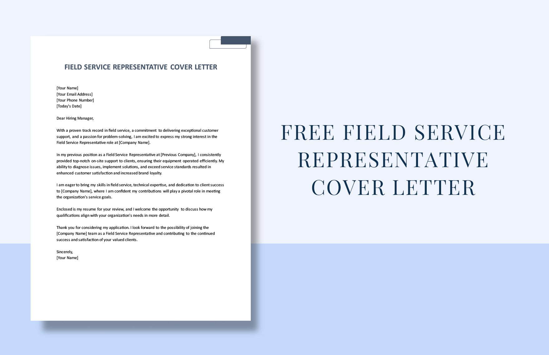 Field Service Representative Cover Letter