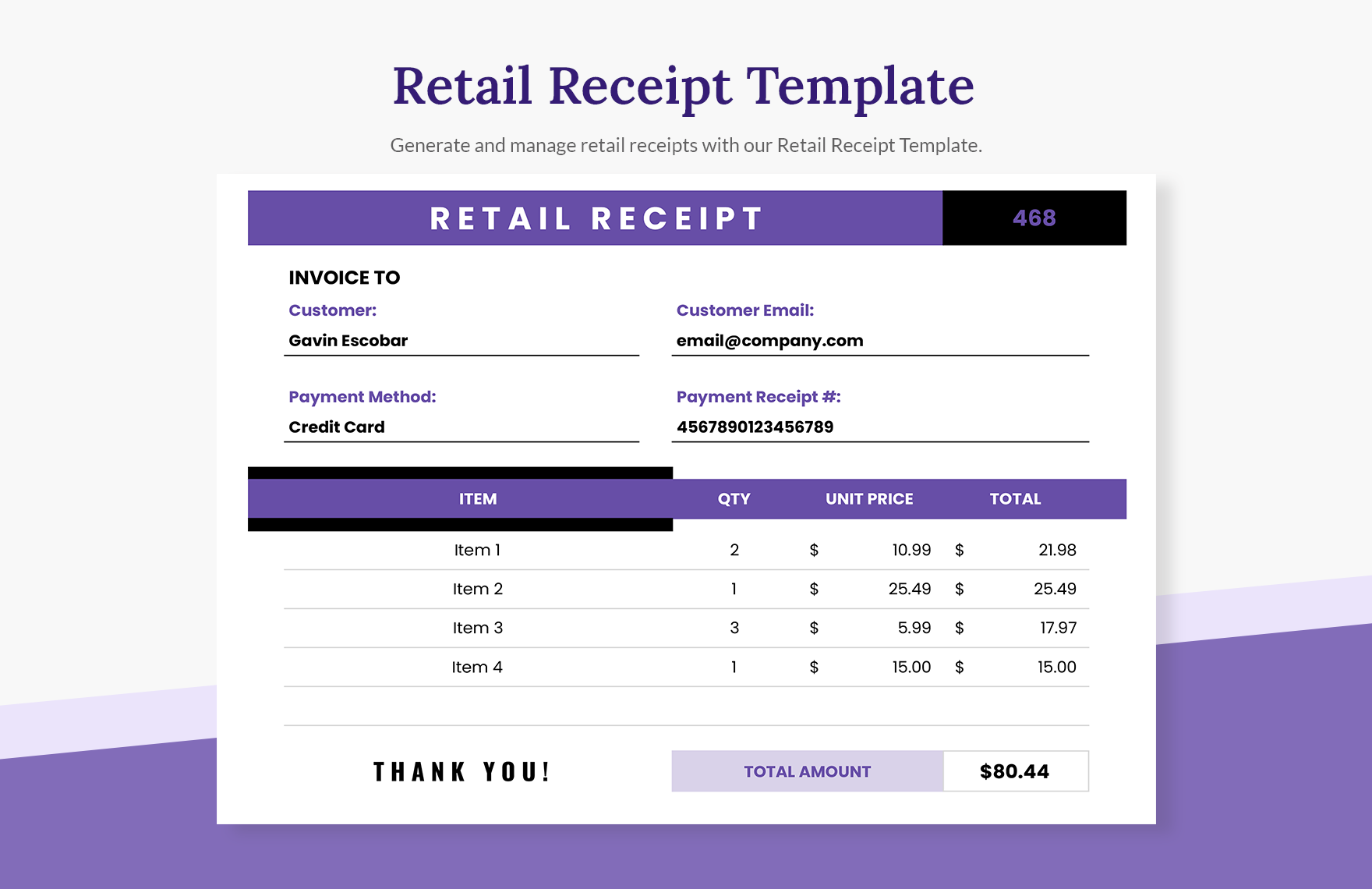 Retail Receipt Template Download In Excel Google Sheets Template
