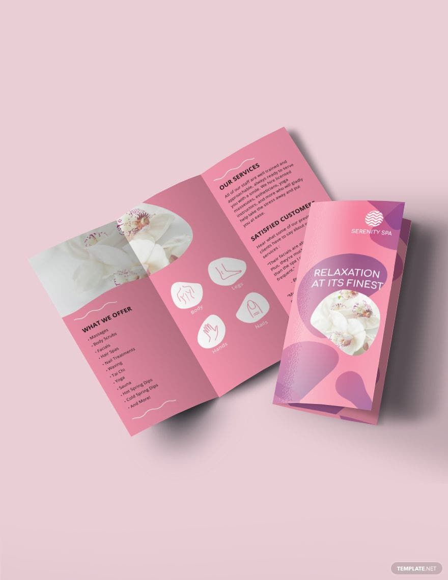 Spa Trifold Brochure Template