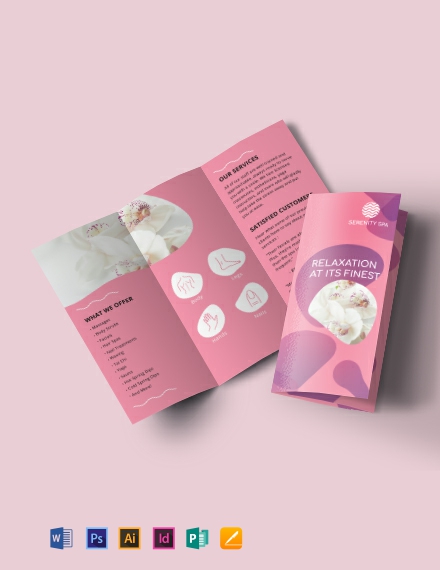 Spa Trifold Brochure Template
