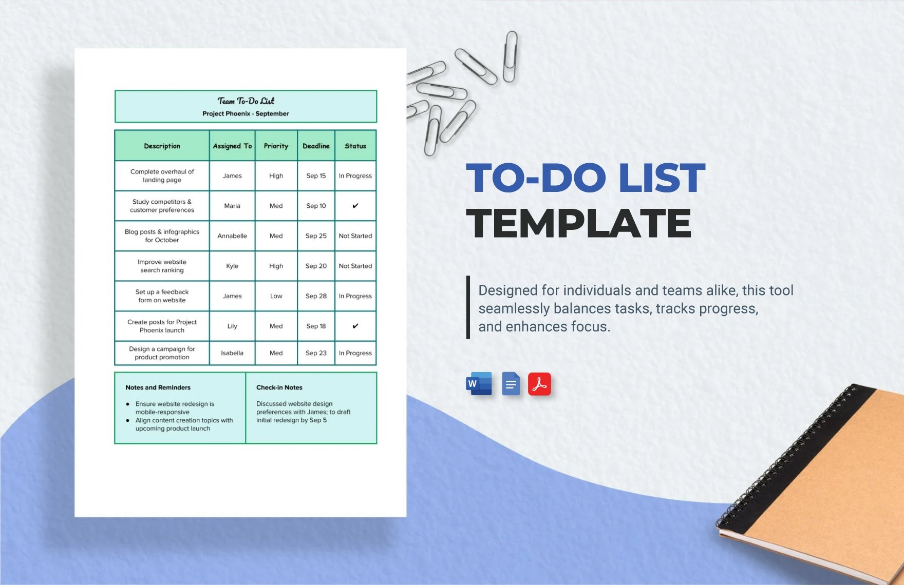 Free To-Do List Template in Word, Google Docs, PDF