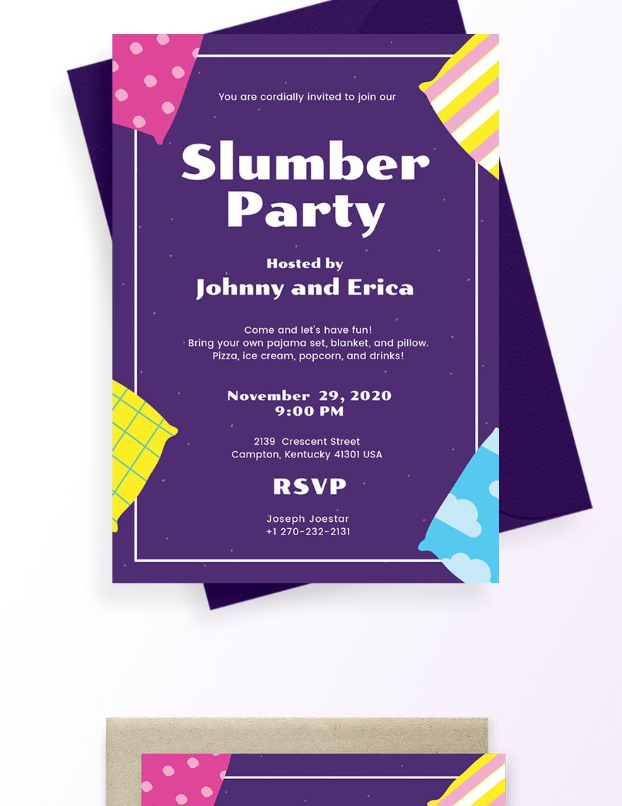 Slumber Party Invitation Template