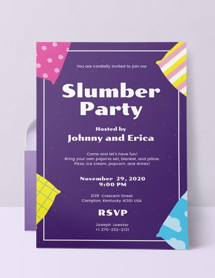 slumber party invitation