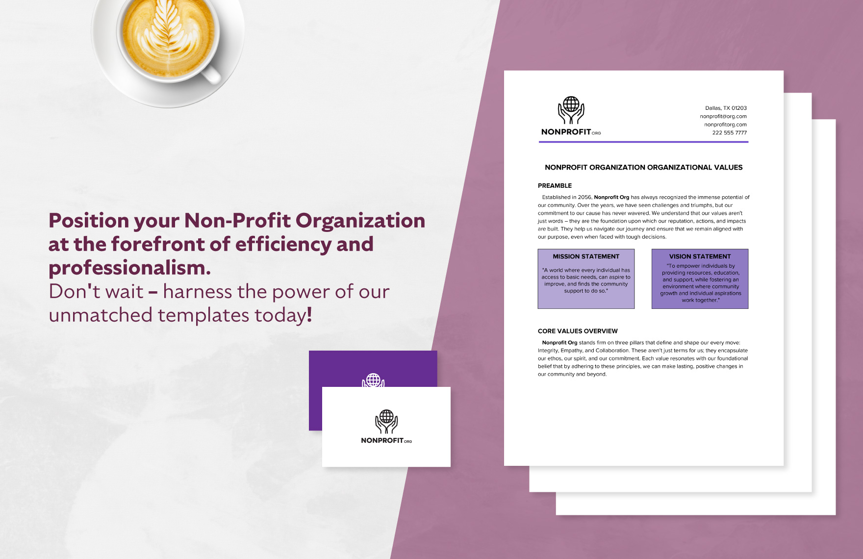 Nonprofit Organization Organizational Values Template