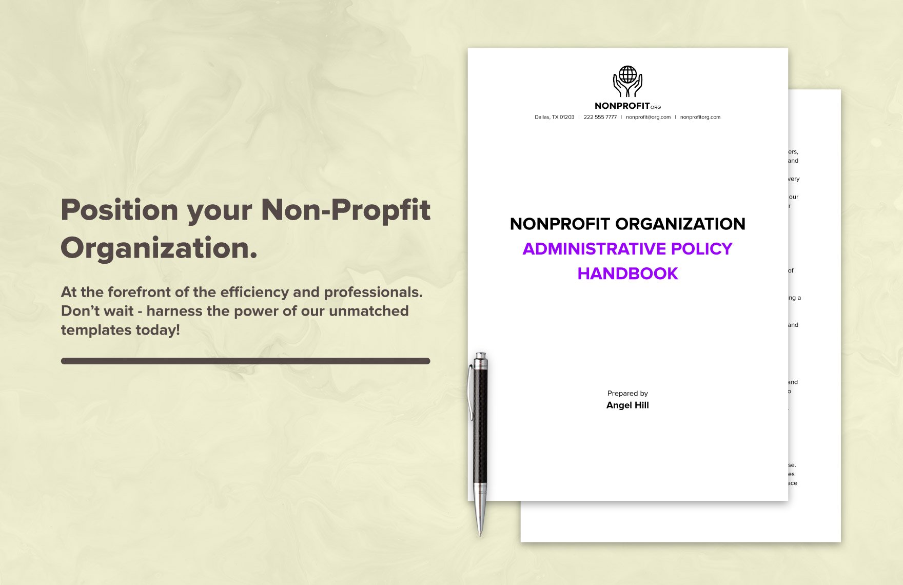 Nonprofit Organization Administrative Policy Handbook Template
