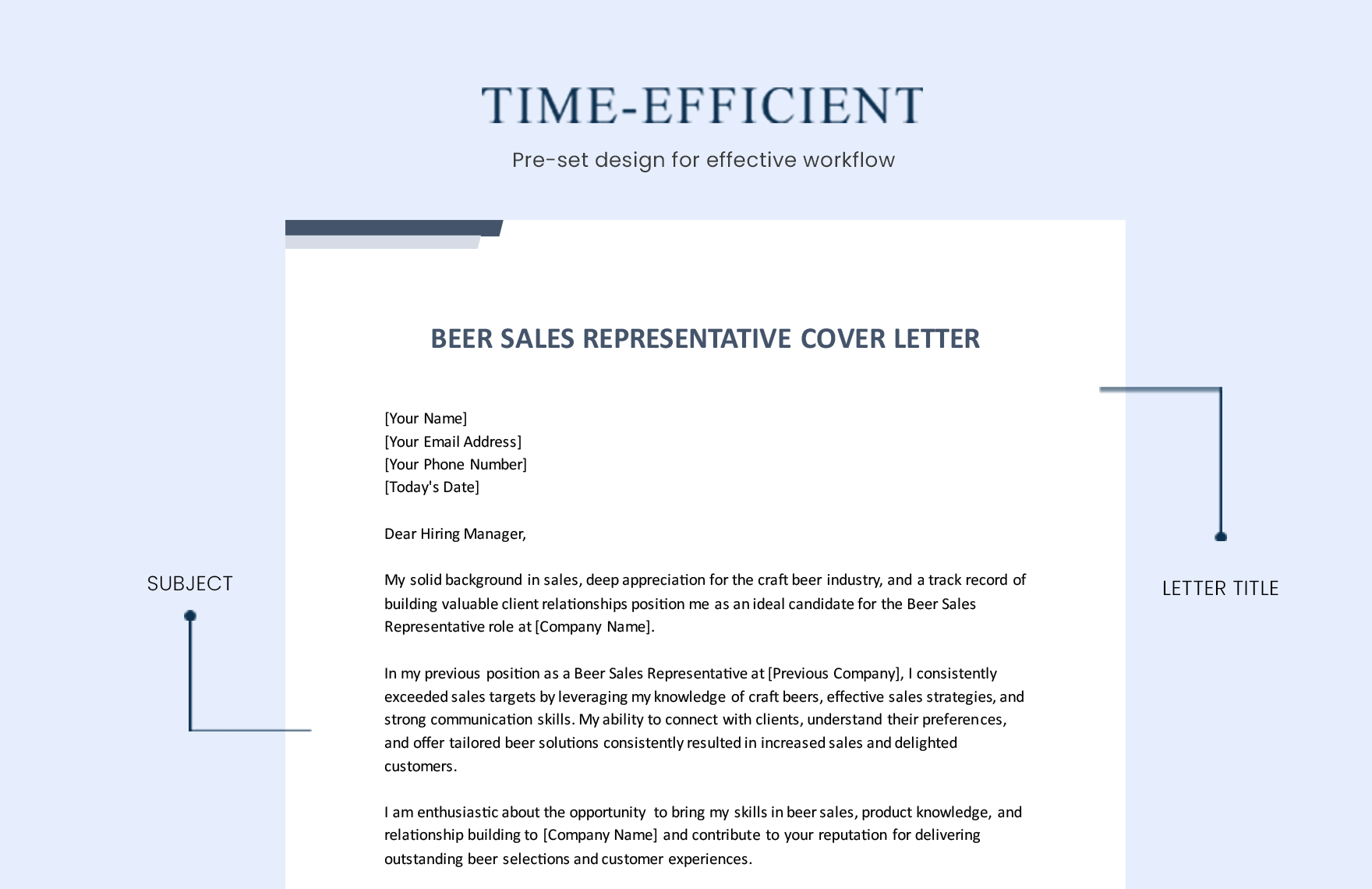 Beer Sales Representative Cover Letter