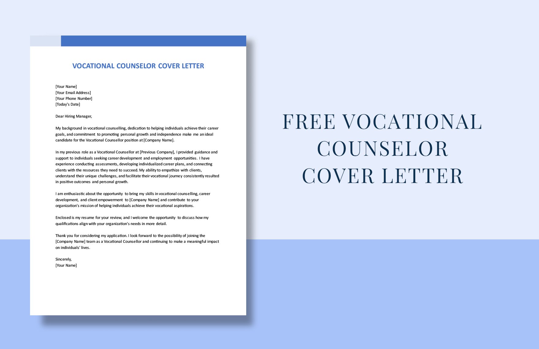 Vocational Counselor Cover Letter in Word, Google Docs, PDF