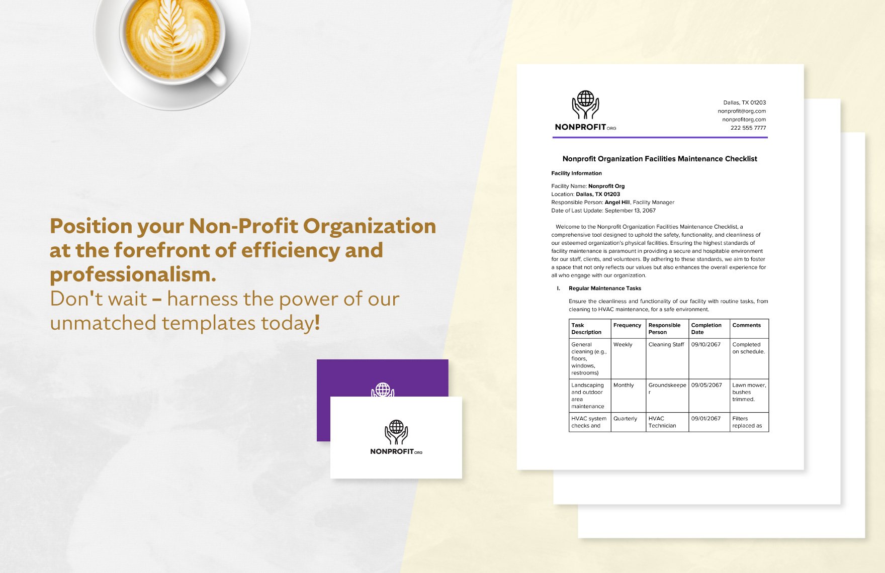 Nonprofit Organization Facilities Maintenance Checklist Template