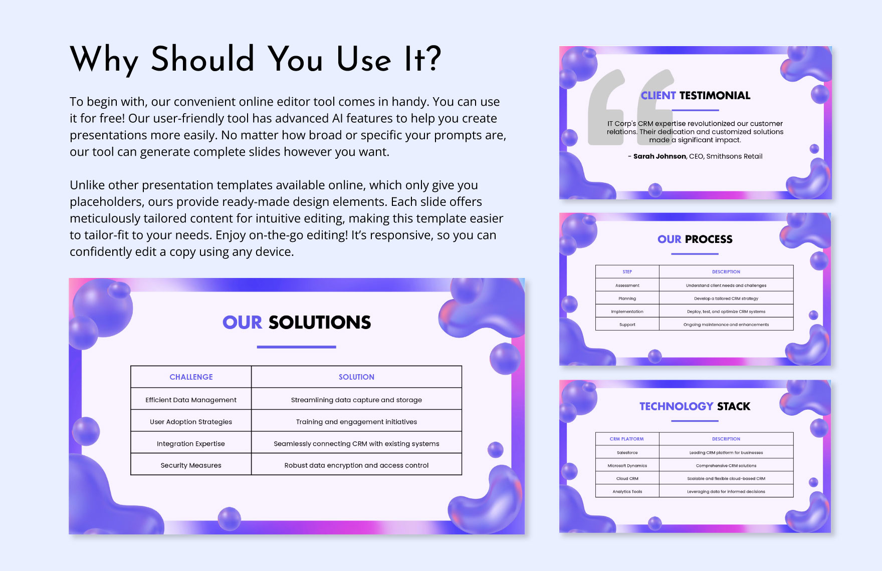 IT CRM Consulting Business Presentation Template