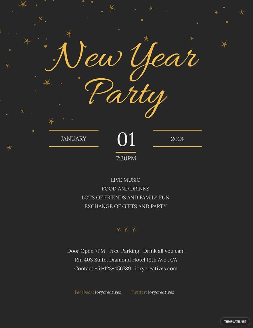 New year Holiday Party Poster Template