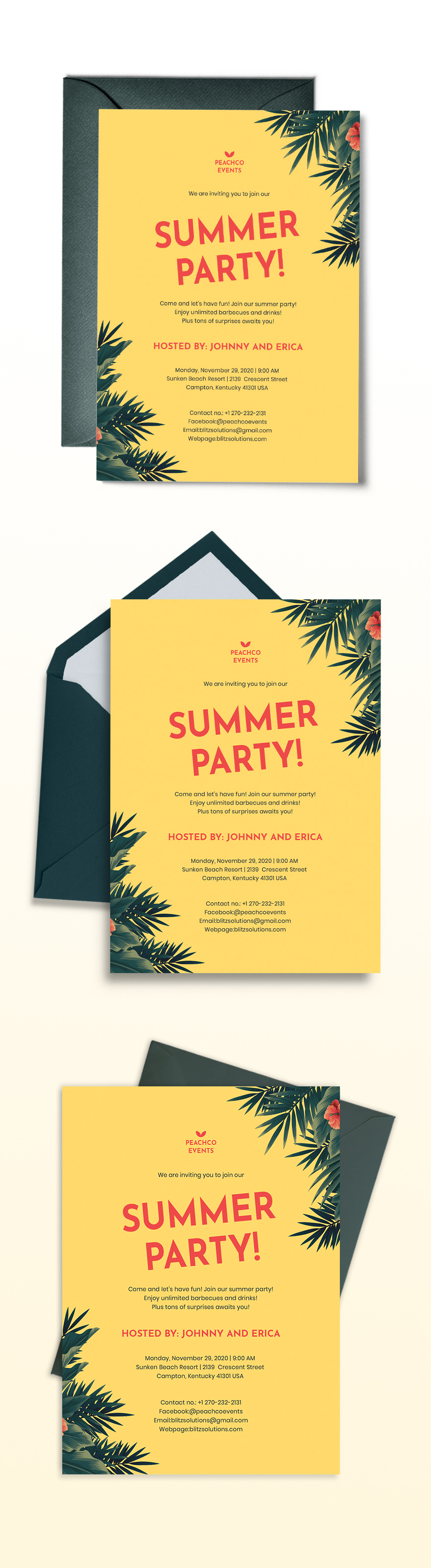 Summer Picnic Party Invitation Template - Illustrator, Word, Outlook ...