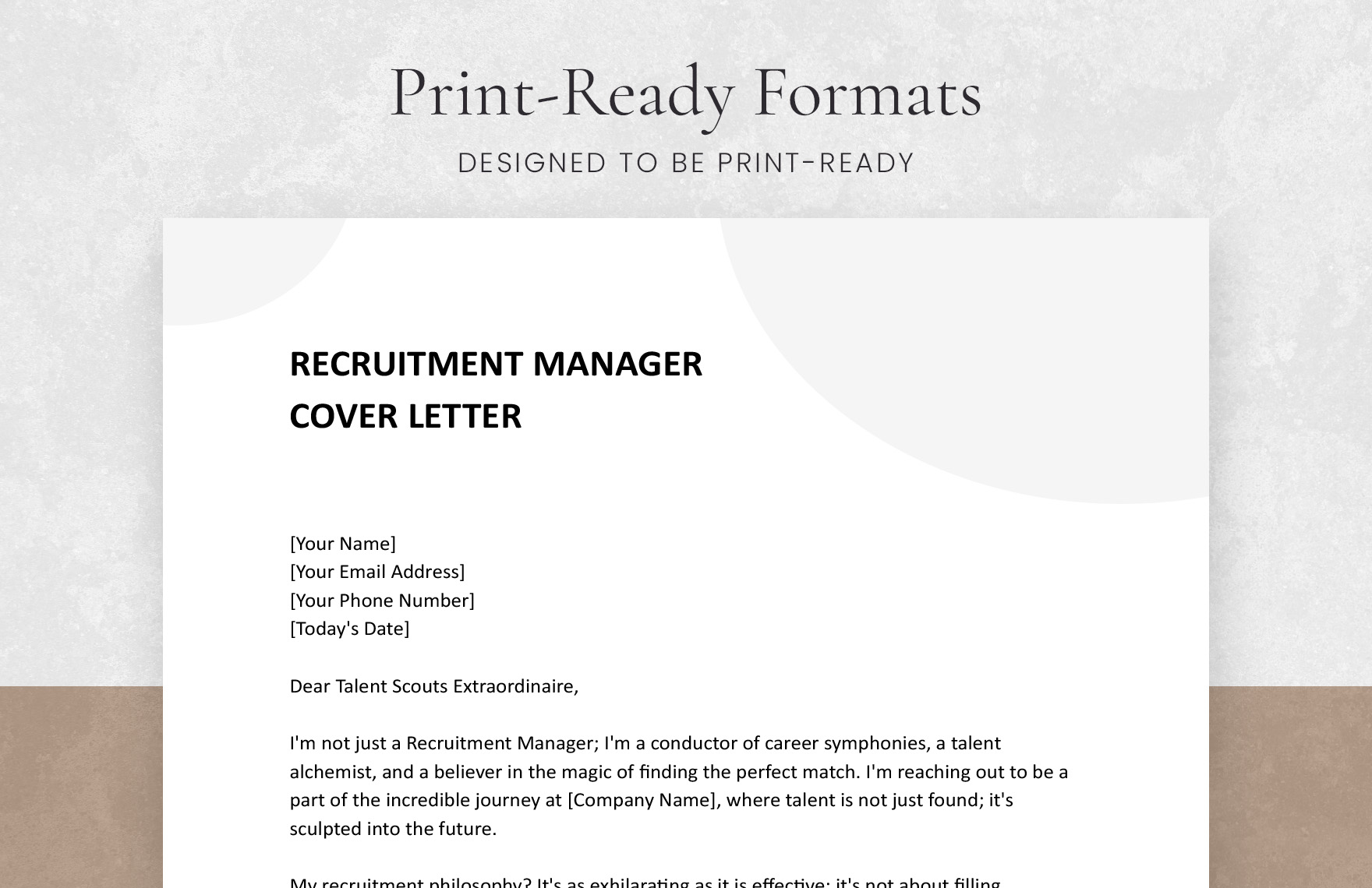 Recruitment Manager Cover Letter