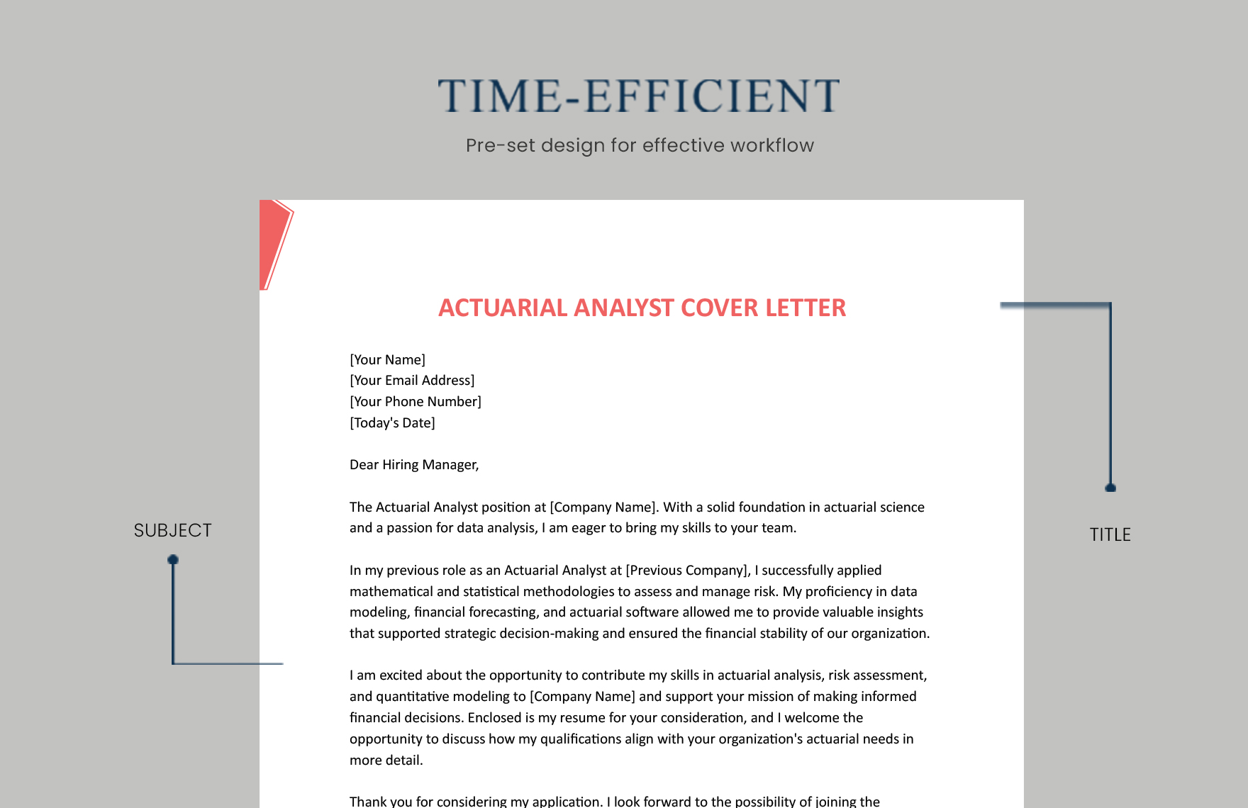 Actuarial Analyst Cover Letter
