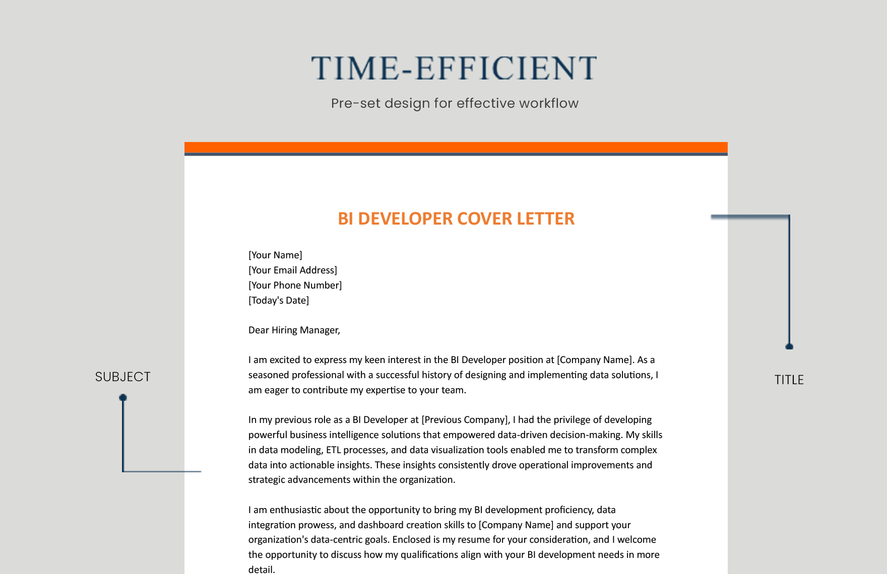 BI Developer Cover Letter