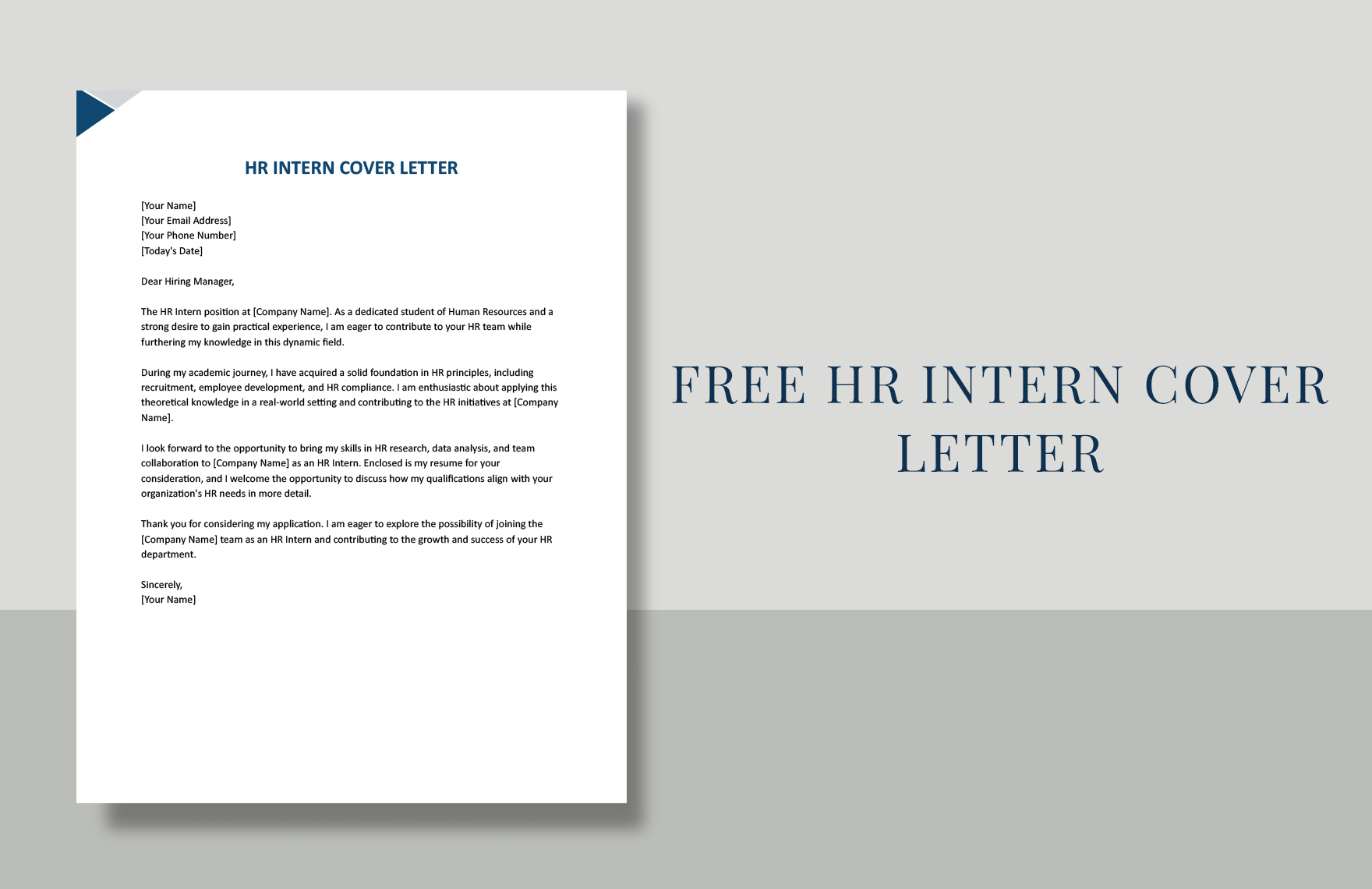 HR Intern Cover Letter