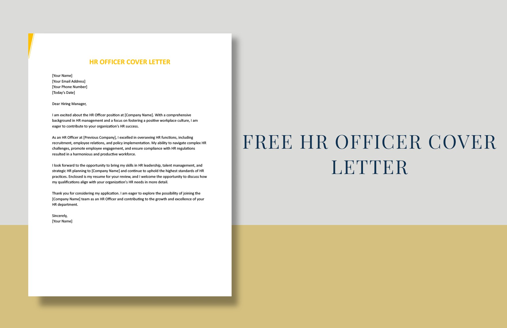 HR Officer Cover Letter