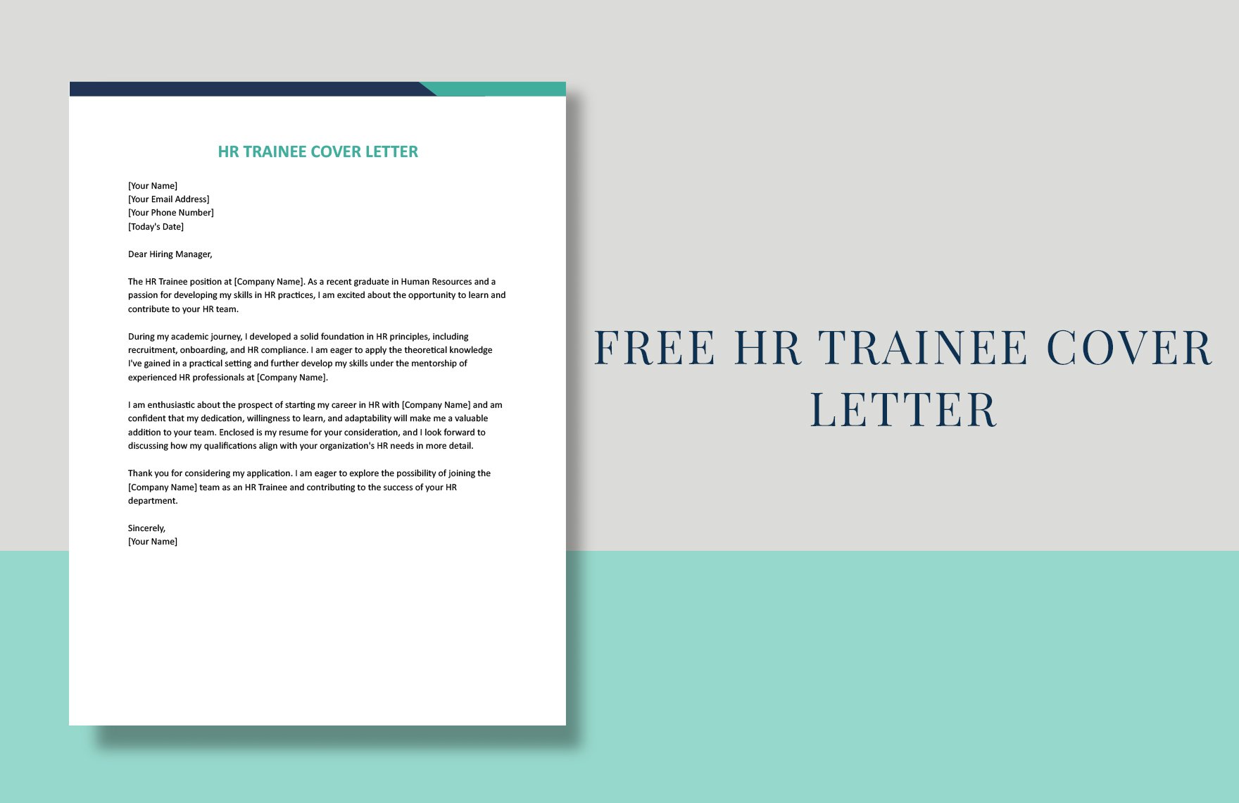 HR Trainee Cover Letter in Word, Google Docs