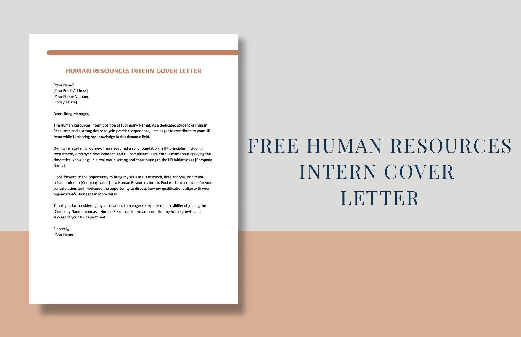 Human Resources Intern Cover Letter in Word, Google Docs