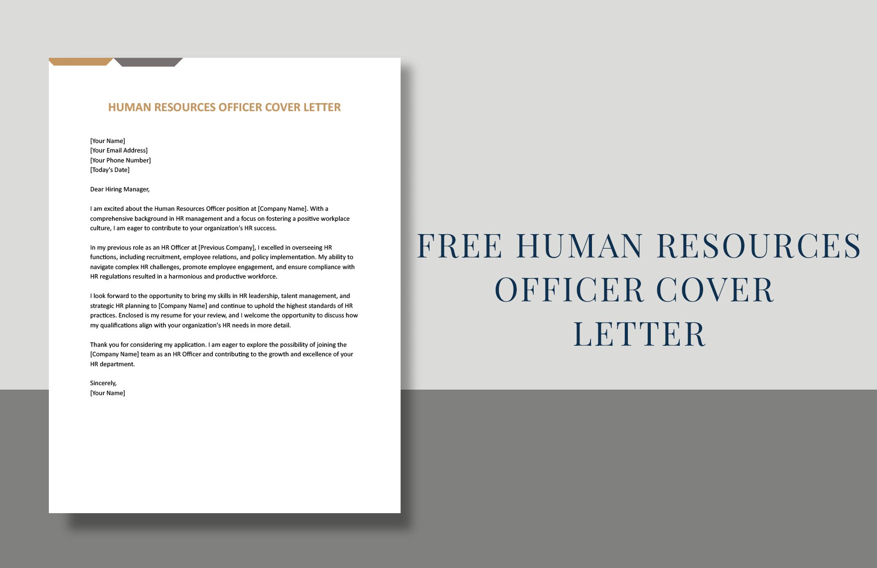 Human Resources Officer Cover Letter