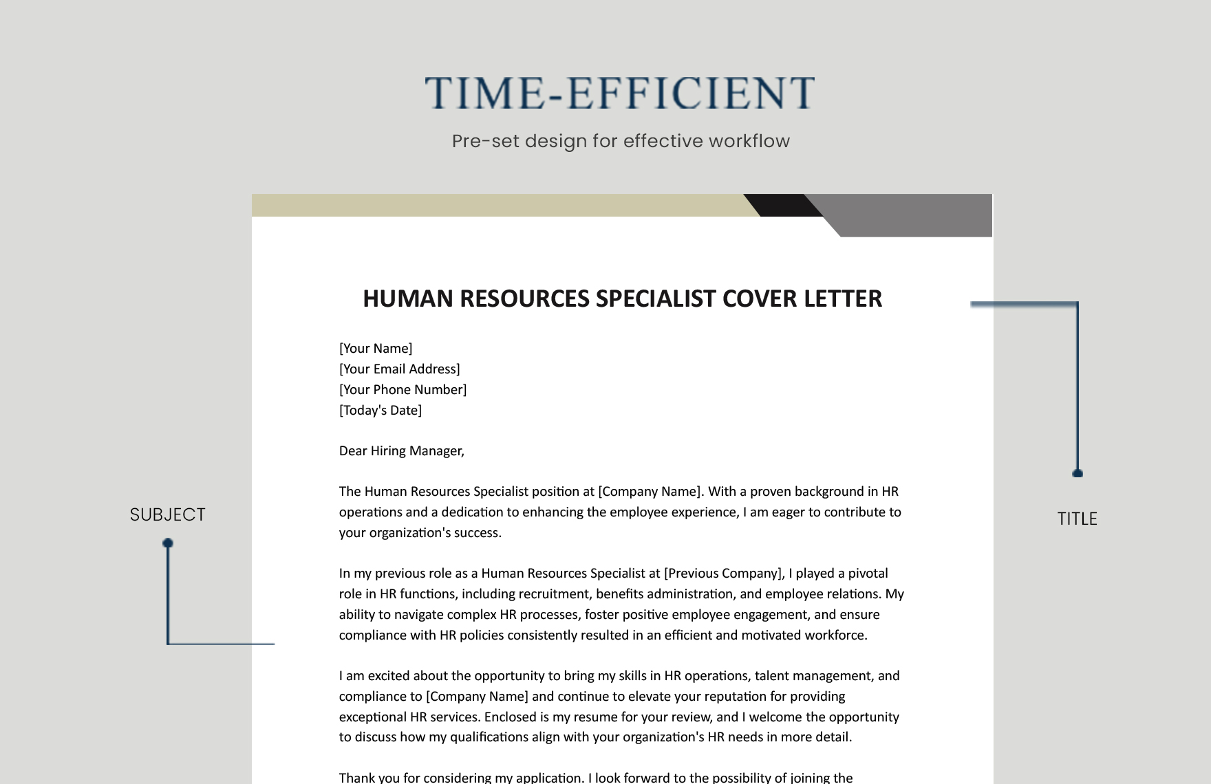 Human Resources Specialist Cover Letter