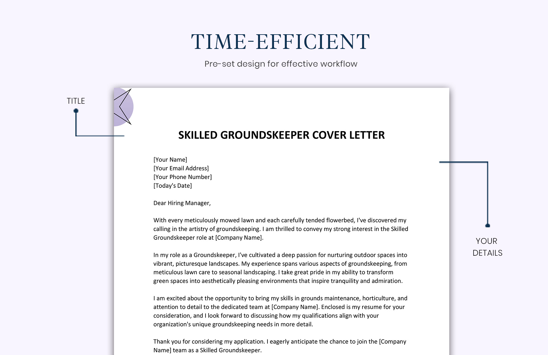 Skilled Groundskeeper Cover Letter