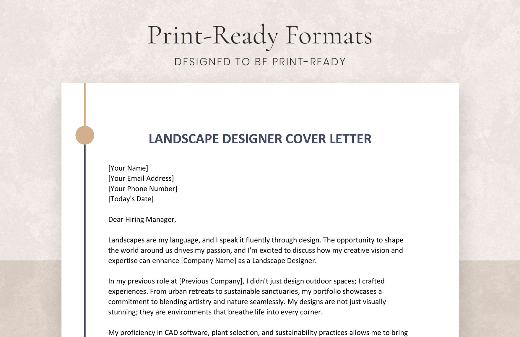 Landscape Designer Cover Letter