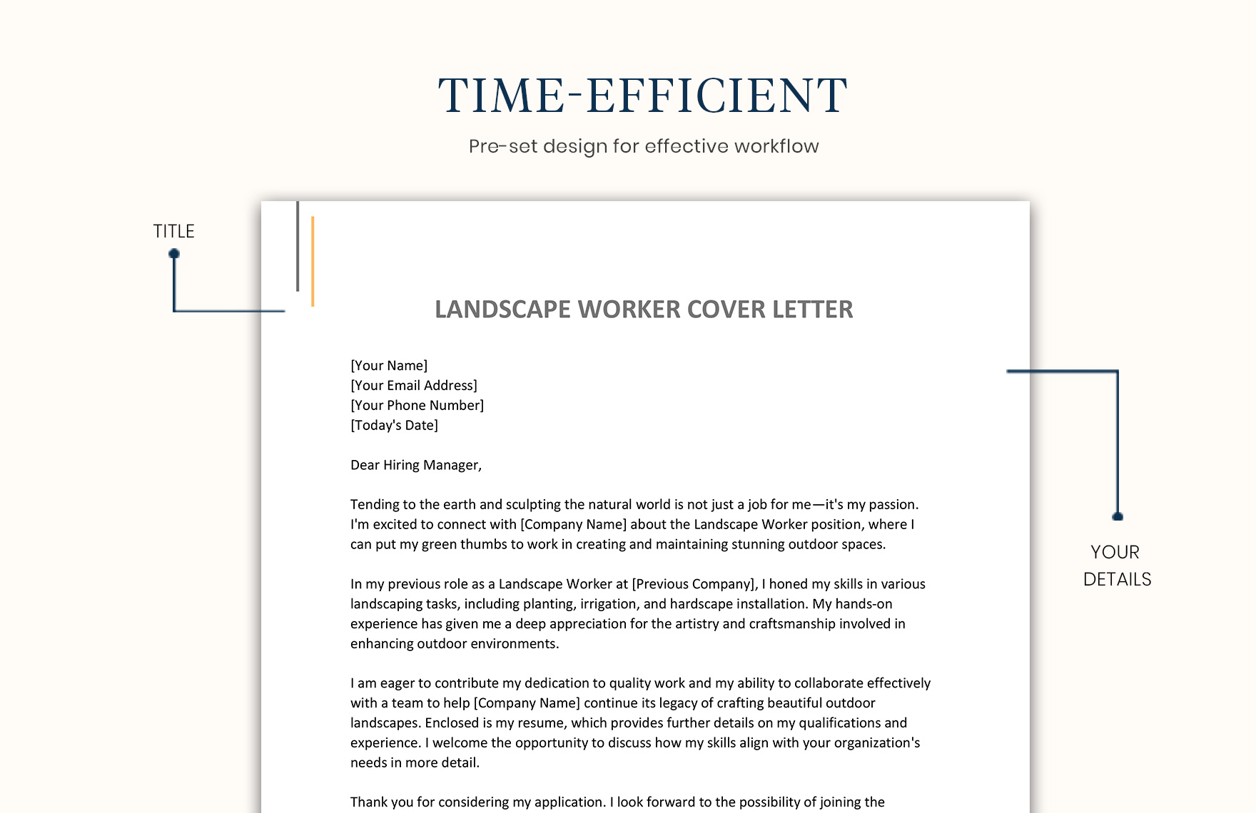 Landscape Worker Cover Letter