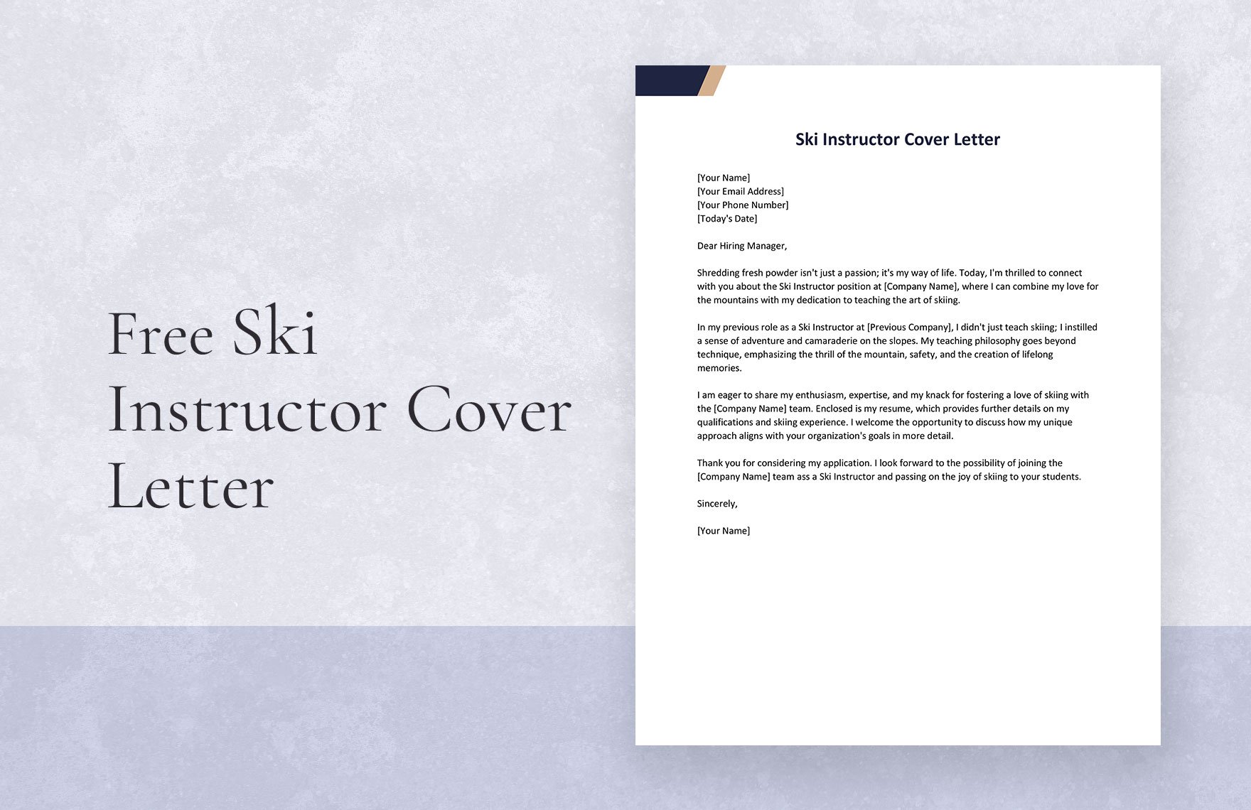 Ski Instructor Cover Letter