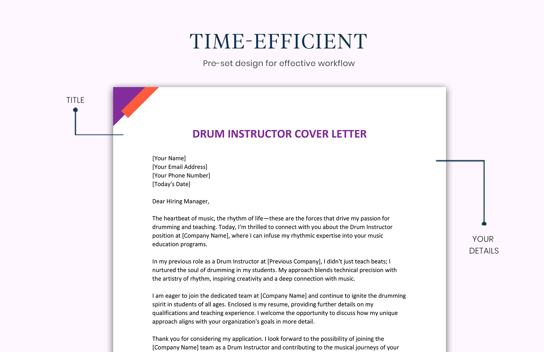 Drum Instructor Cover Letter