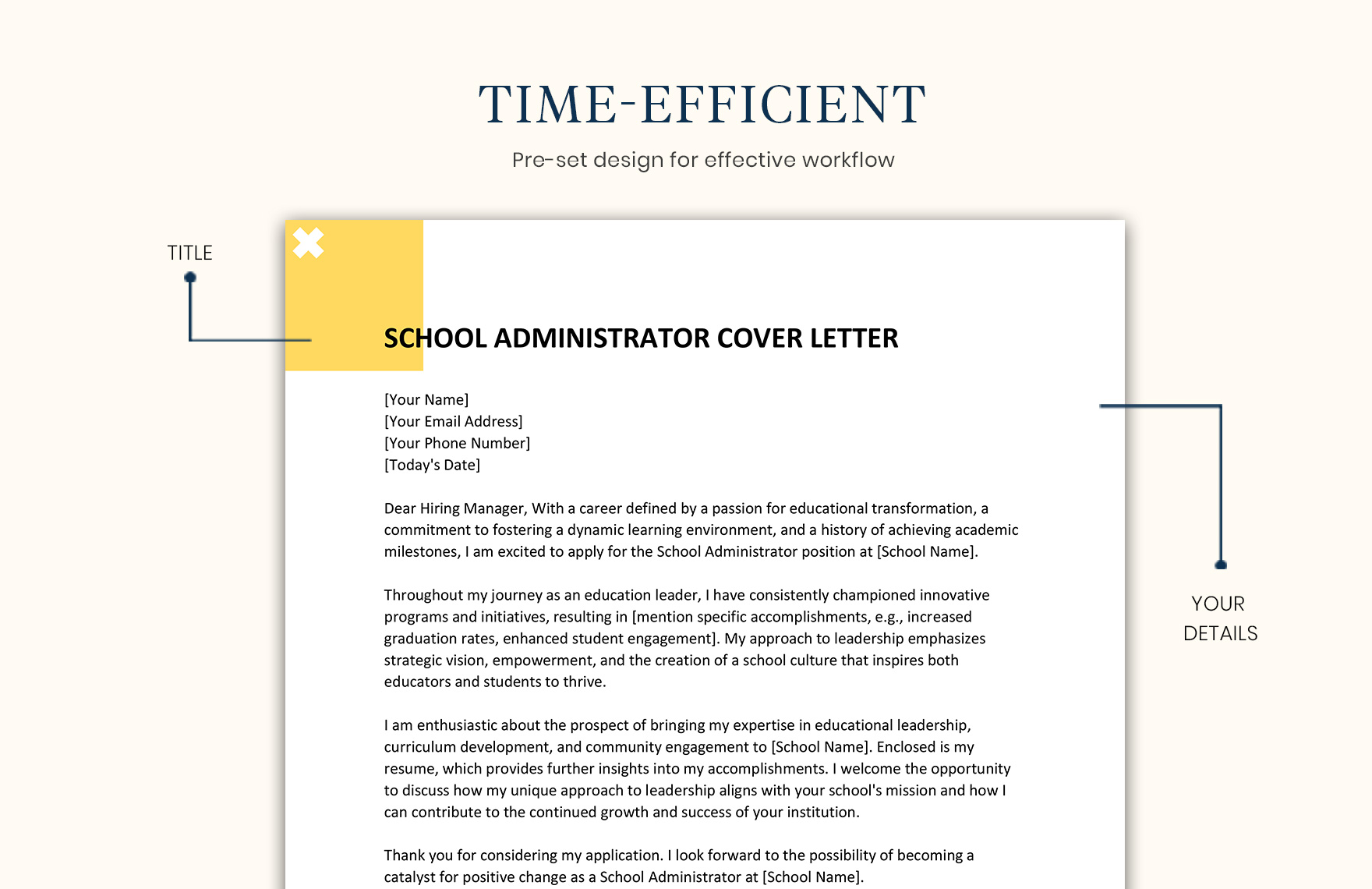 School Administrator Cover Letter