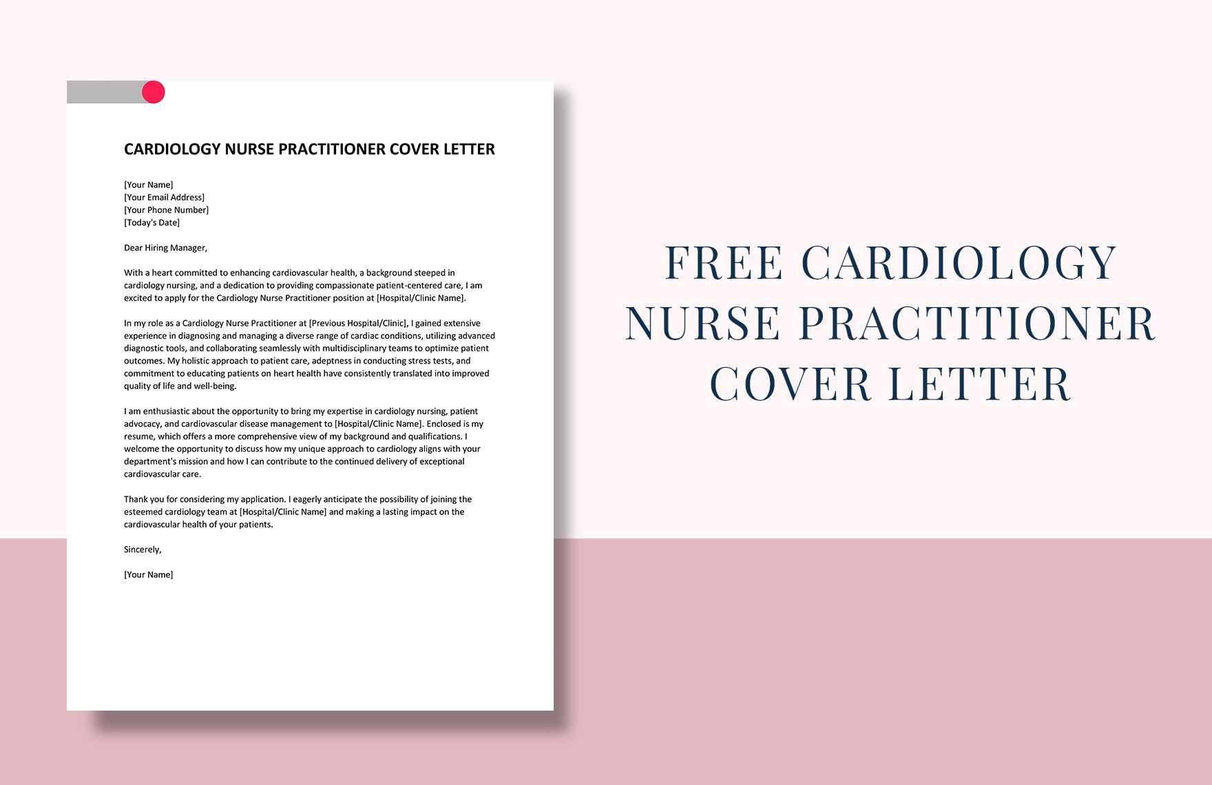 Cardiology Nurse Practitioner Cover Letter in Word, Google Docs