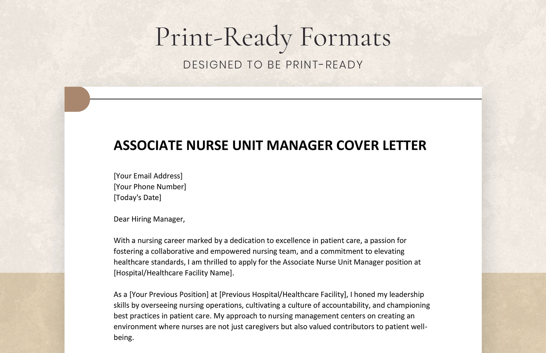 Associate Nurse Unit Manager Cover Letter