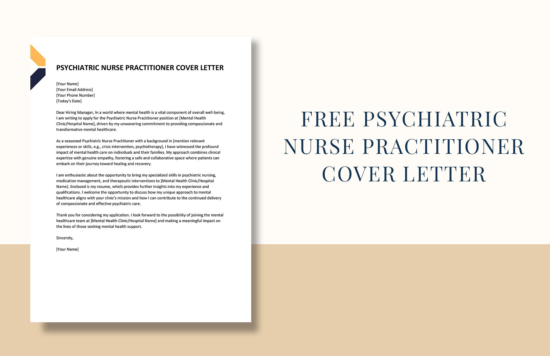 Psychiatric Nurse Practitioner Cover Letter in Word, Google Docs