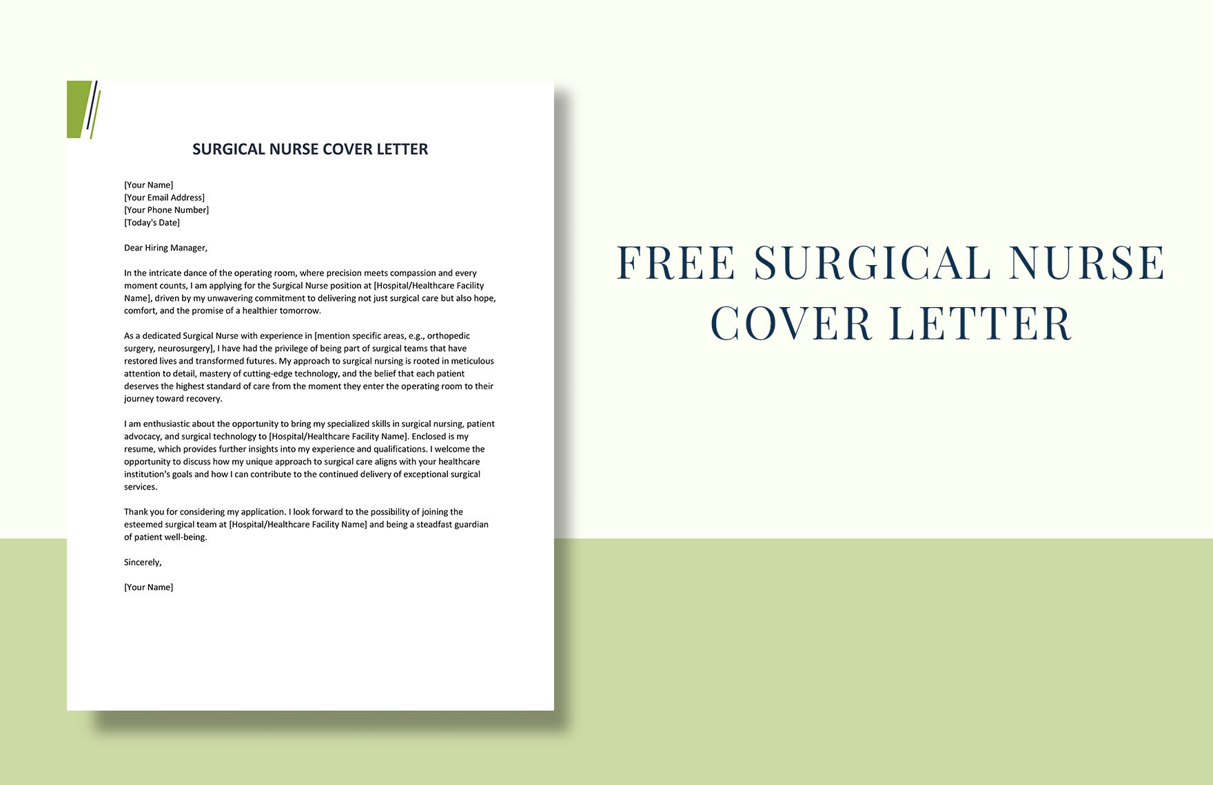 Surgical Nurse Cover Letter in Word, Google Docs