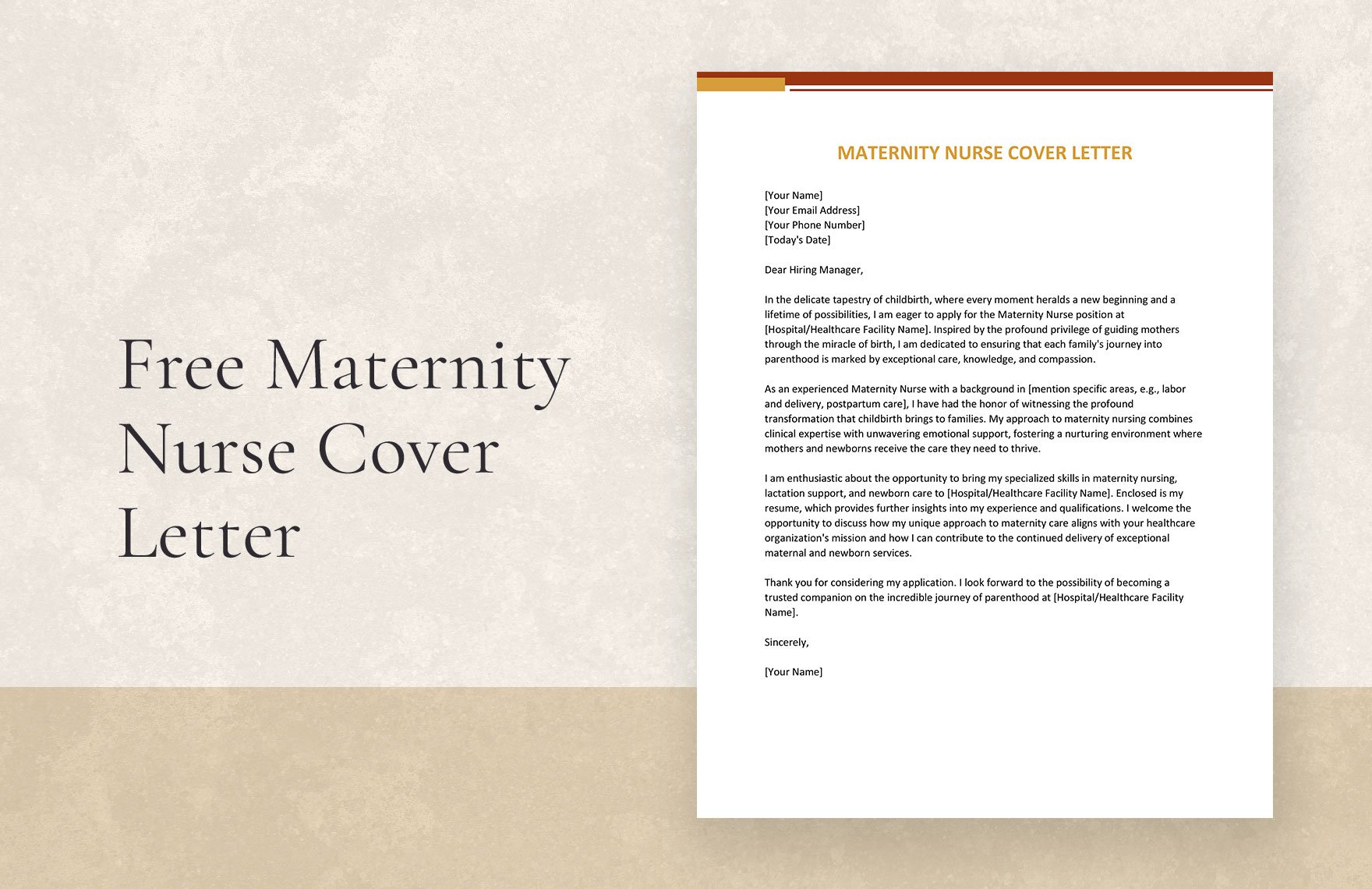 Maternity Nurse Cover Letter in Word, Google Docs