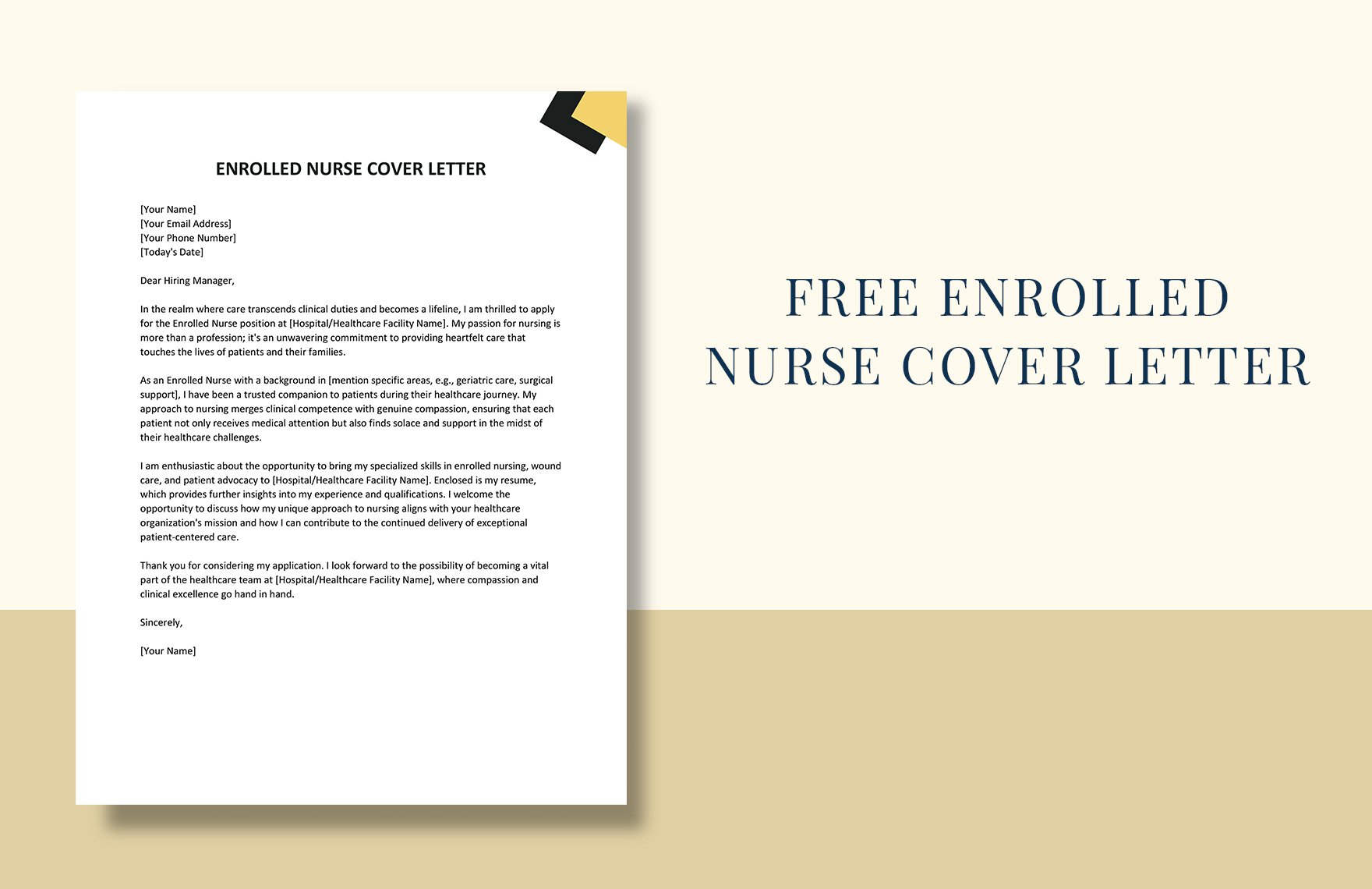 Enrolled Nurse Cover Letter in Word, Google Docs