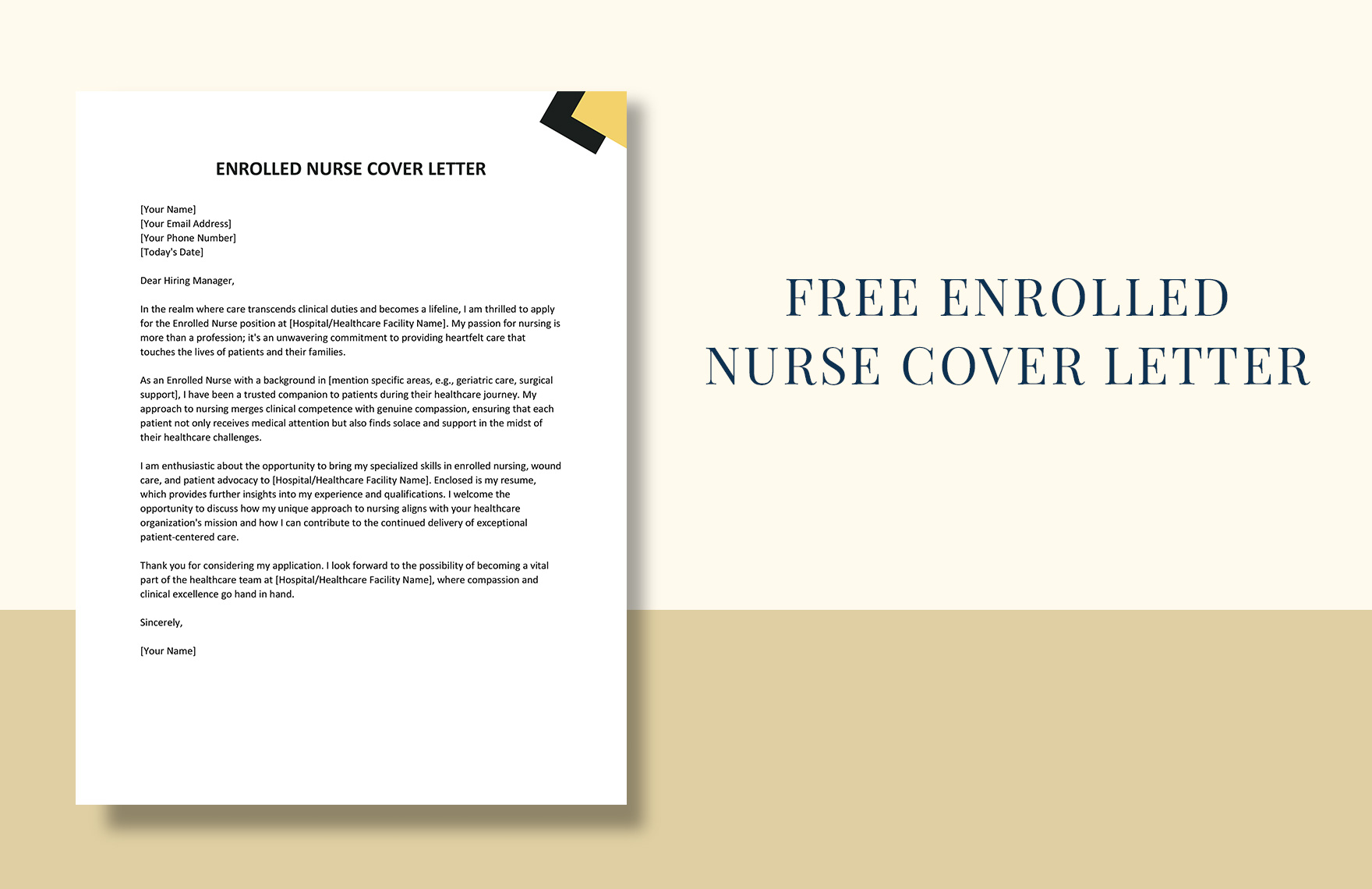 Enrolled Nurse Cover Letter in Word, Google Docs - Download | Template.net