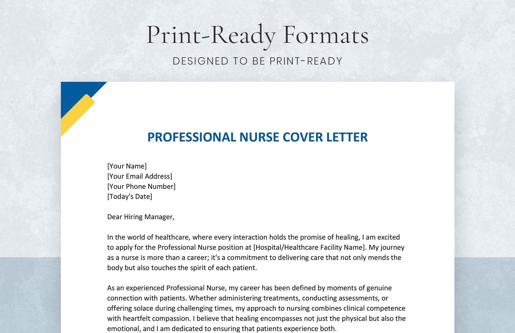 Professional Nurse Cover Letter