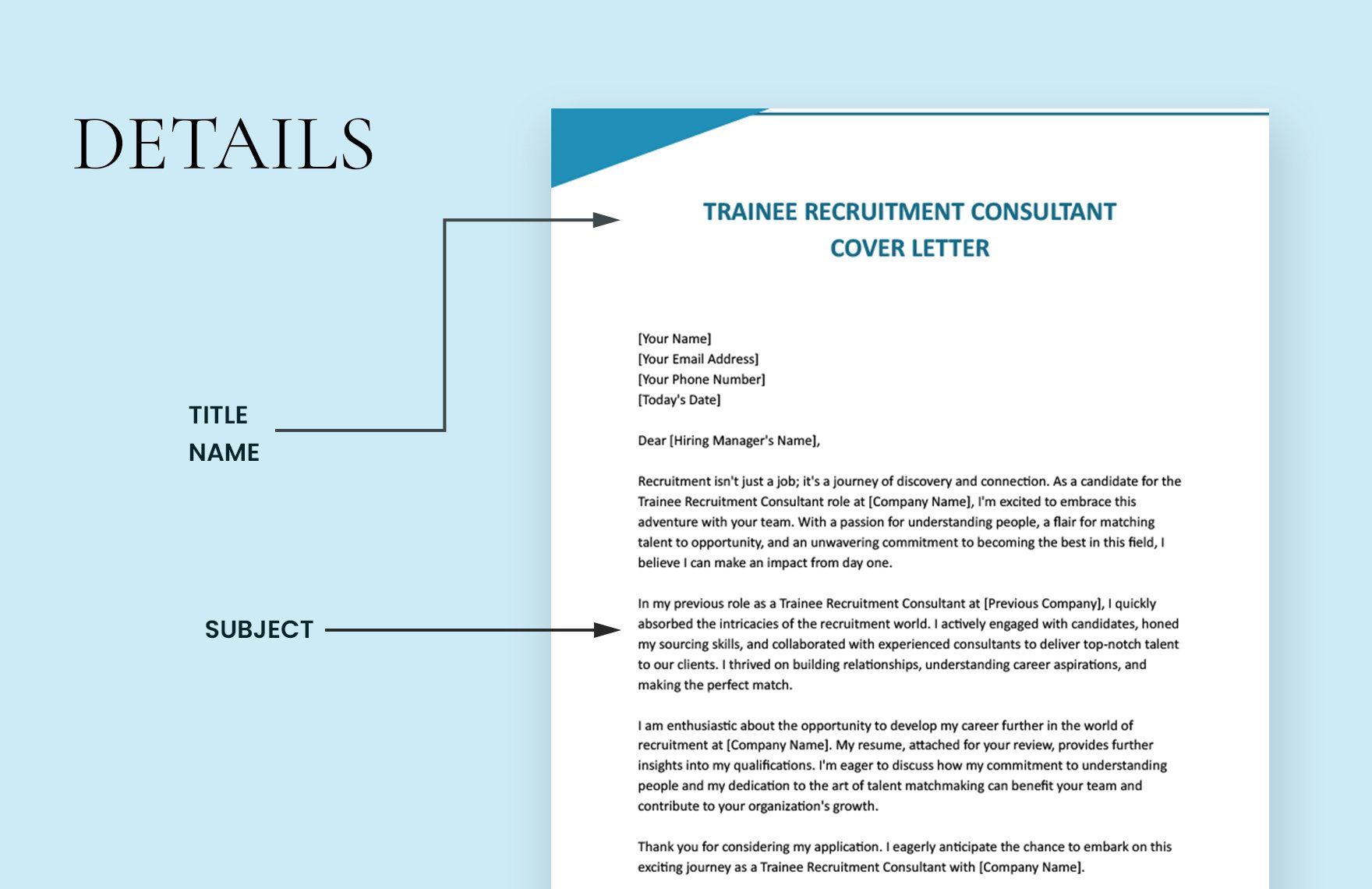 Trainee Recruitment Consultant Cover Letter