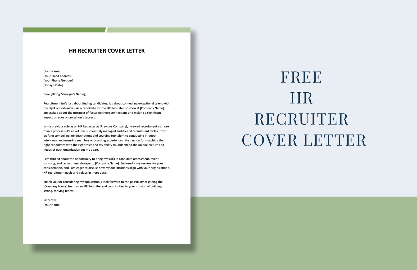 HR Recruiter Cover Letter in Word, Google Docs