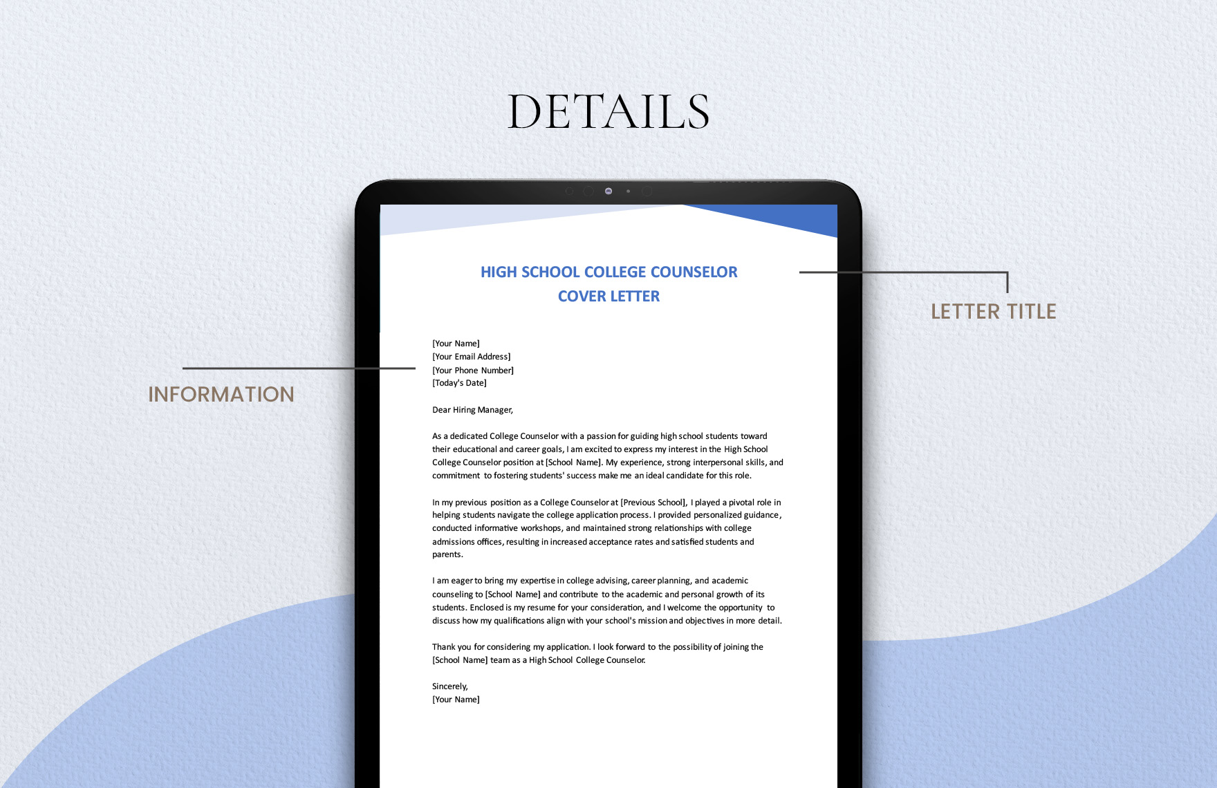 High School College Counselor Cover Letter