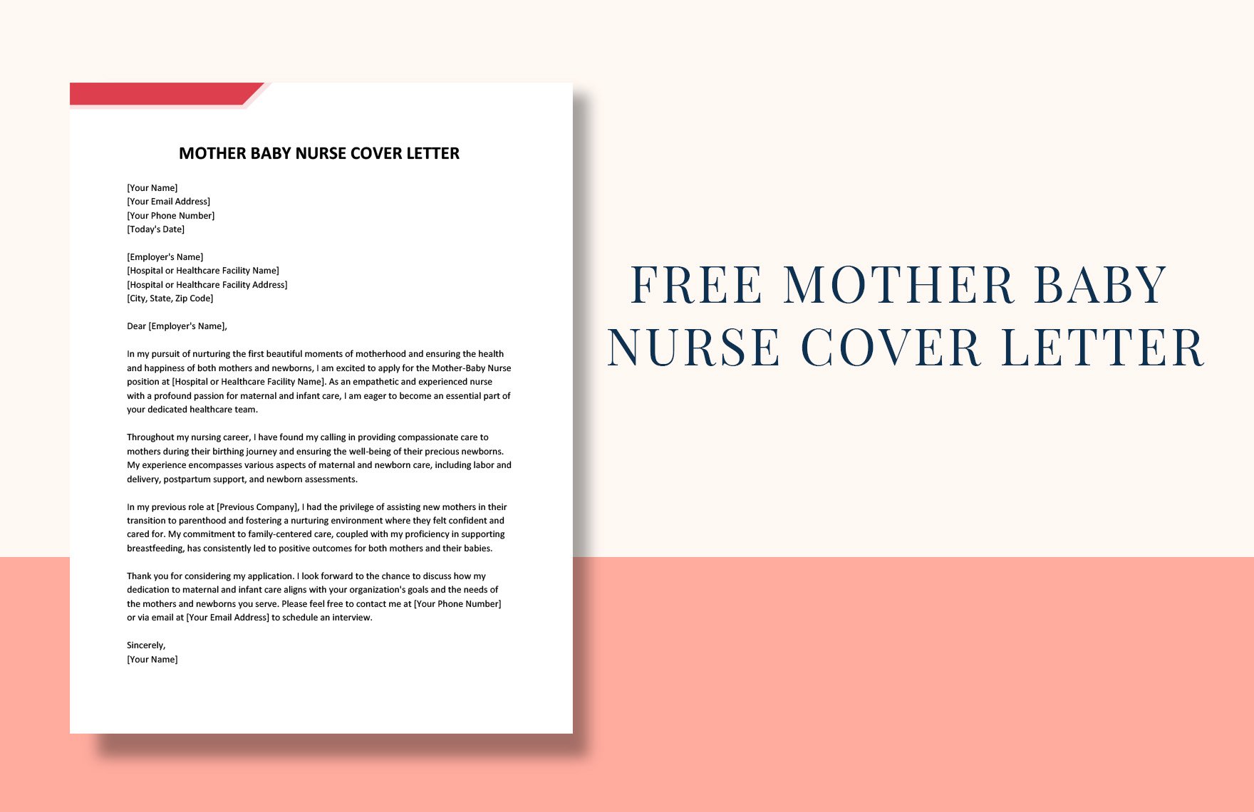 Mother Baby Nurse Cover Letter in Word, Google Docs