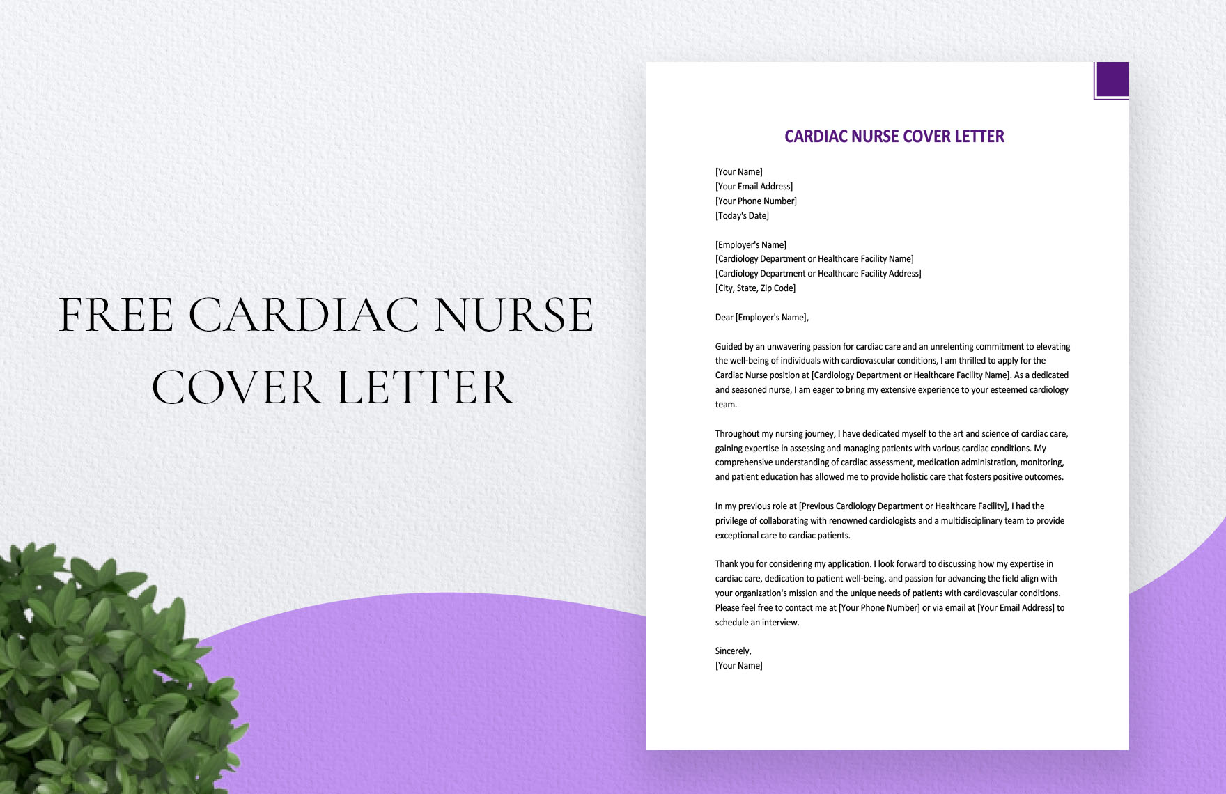 Cardiac Nurse Cover Letter in Word, Google Docs